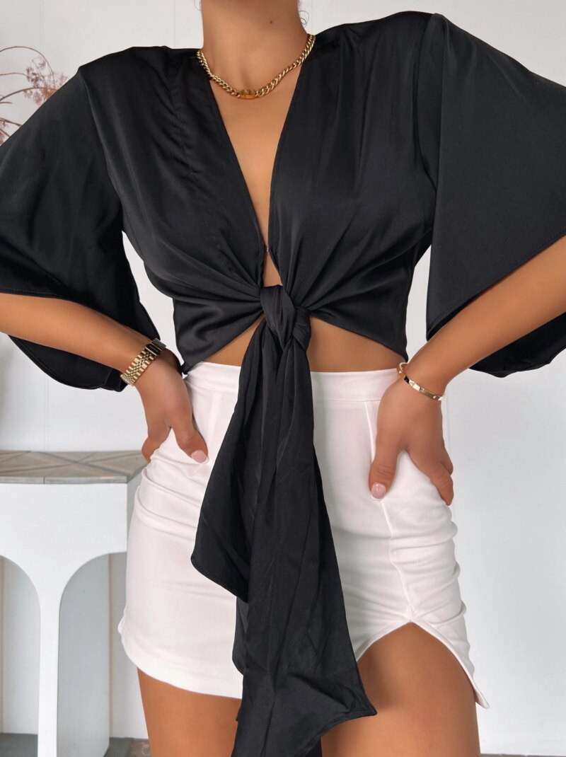 Elegant Knot-Front Blouse